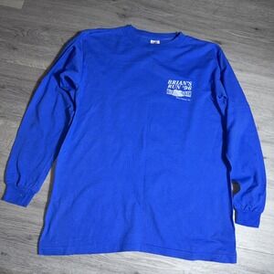 Vintage 1996 Brian's Run Long Sleeve T Shirt L Single Stitch Pro Tees USA Blue